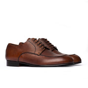 Stringata in Pelle Martellata -  Marrone