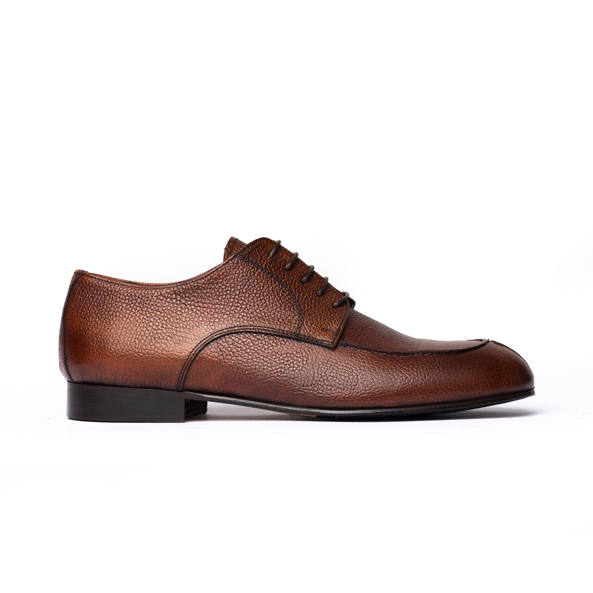 Stringata in Pelle Martellata -  Marrone