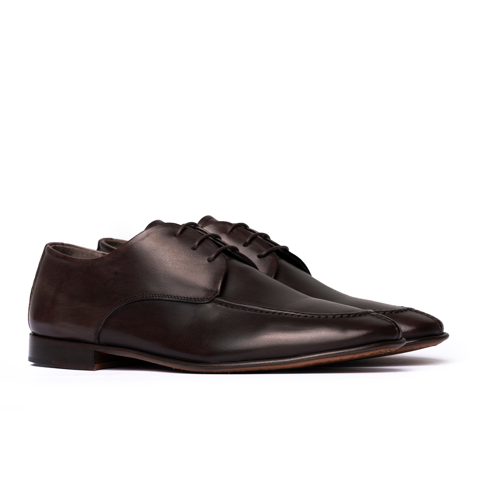 Scarpa Stringata in Pelle - Marrone Scuro