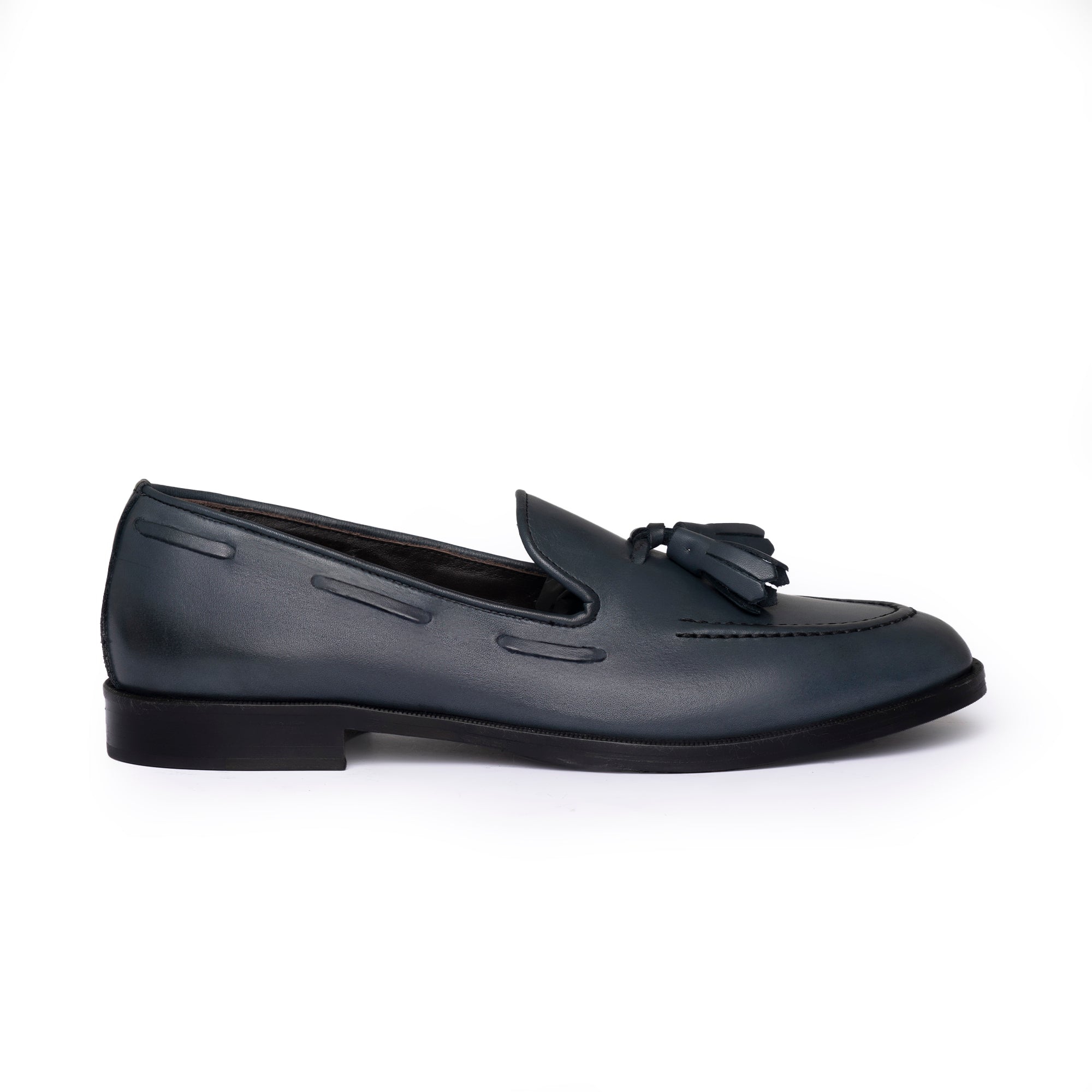 Mocassini con nappine Denim – Tusconi Calzature - Main Image