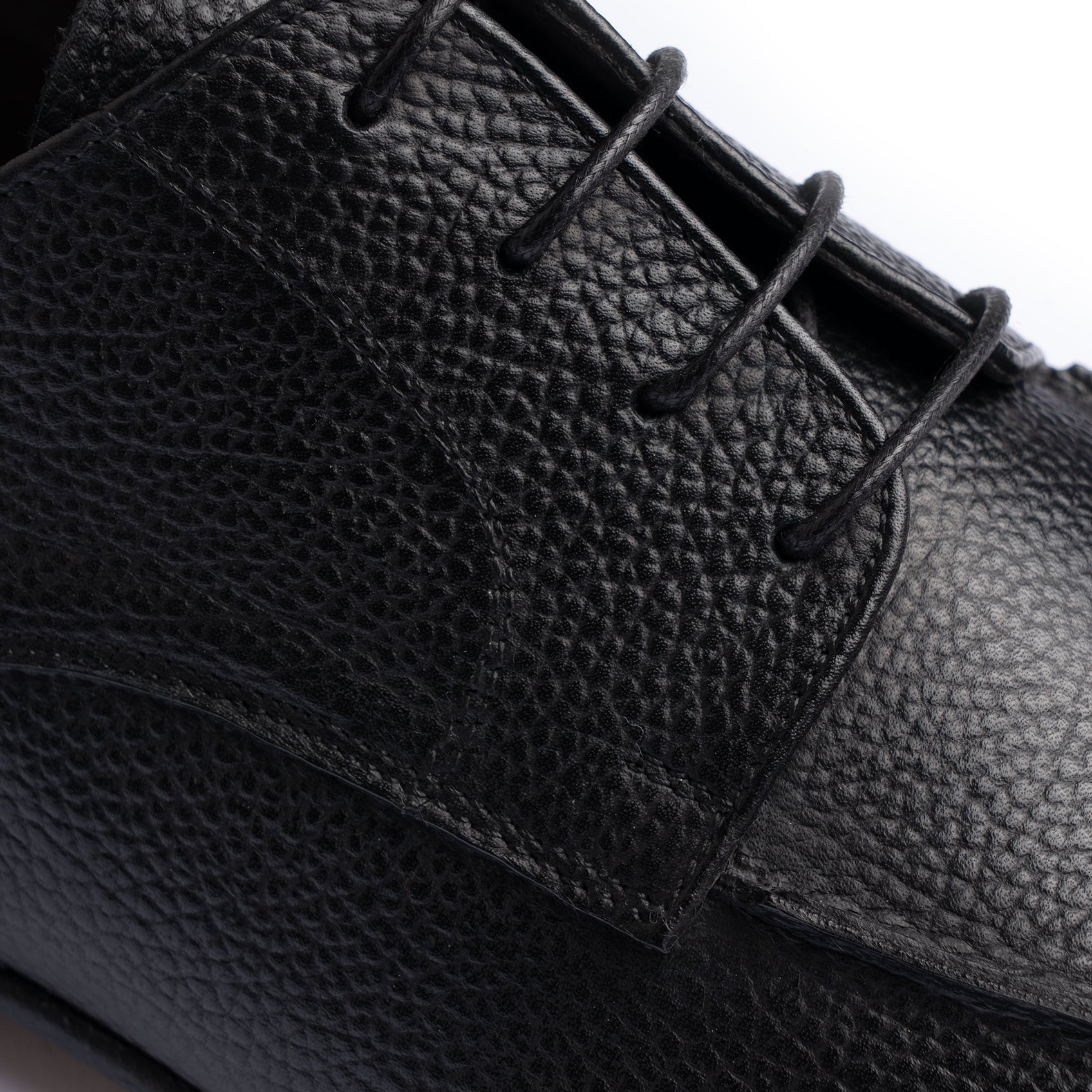 Scarpa Derby in Pelle Martellata - Nero