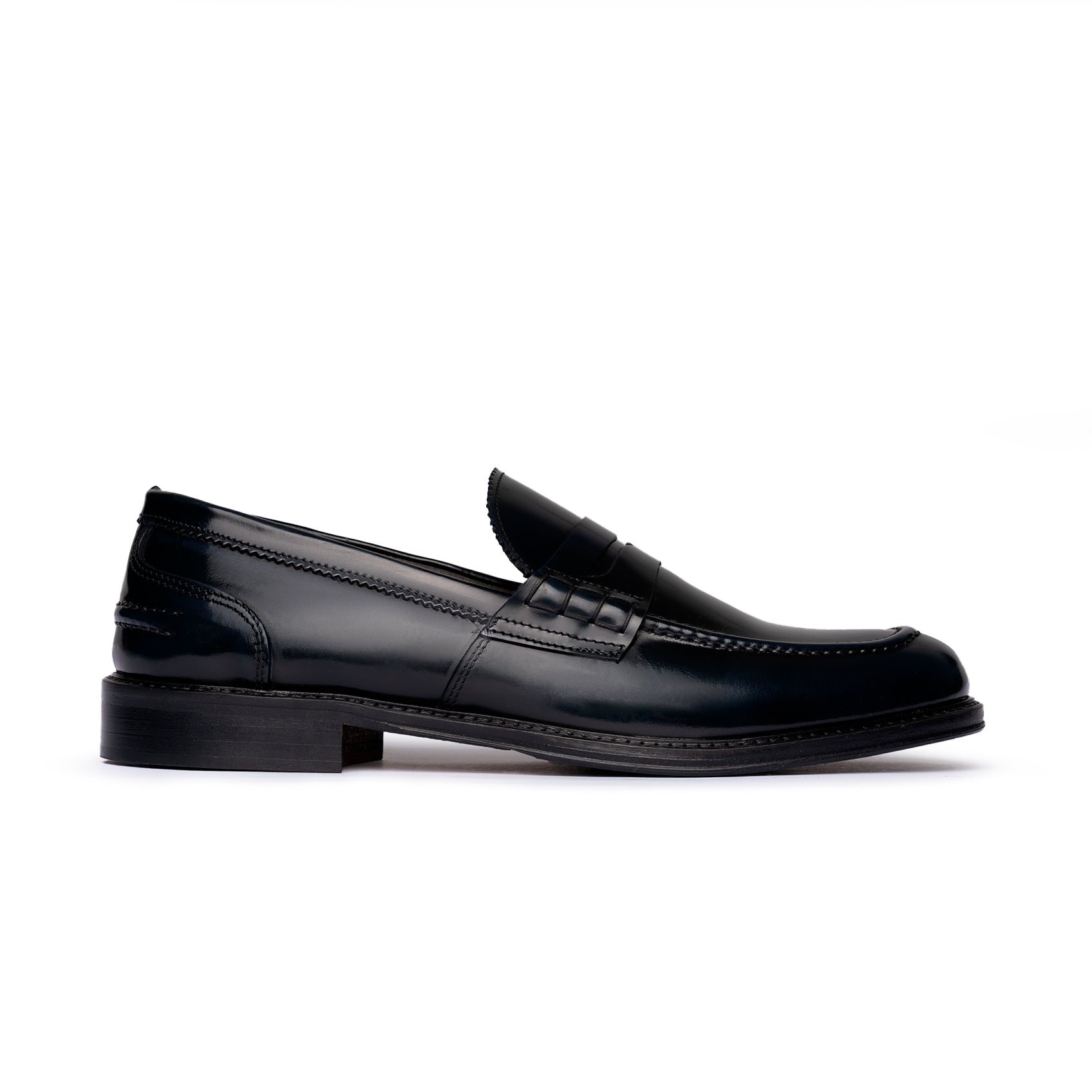 Mocassini Penny Loafer in Pelle blu notte