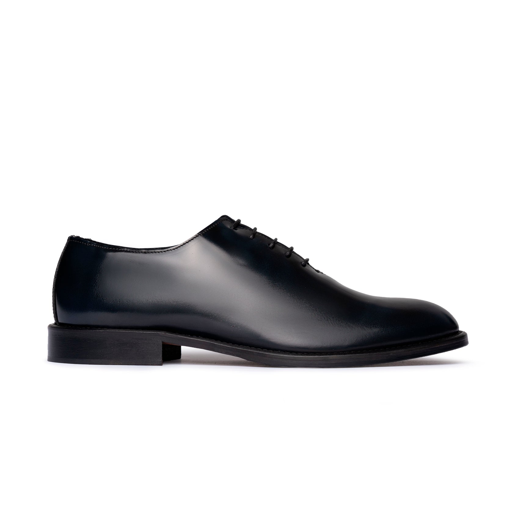 Derby Plain Toe in Pelle blu notte