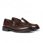 Mocassino in pelle spazzolata CUOIO