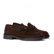 Mocassino in camoscio testa di moro con morsetto