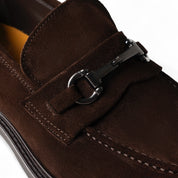 Mocassino in camoscio testa di moro con morsetto