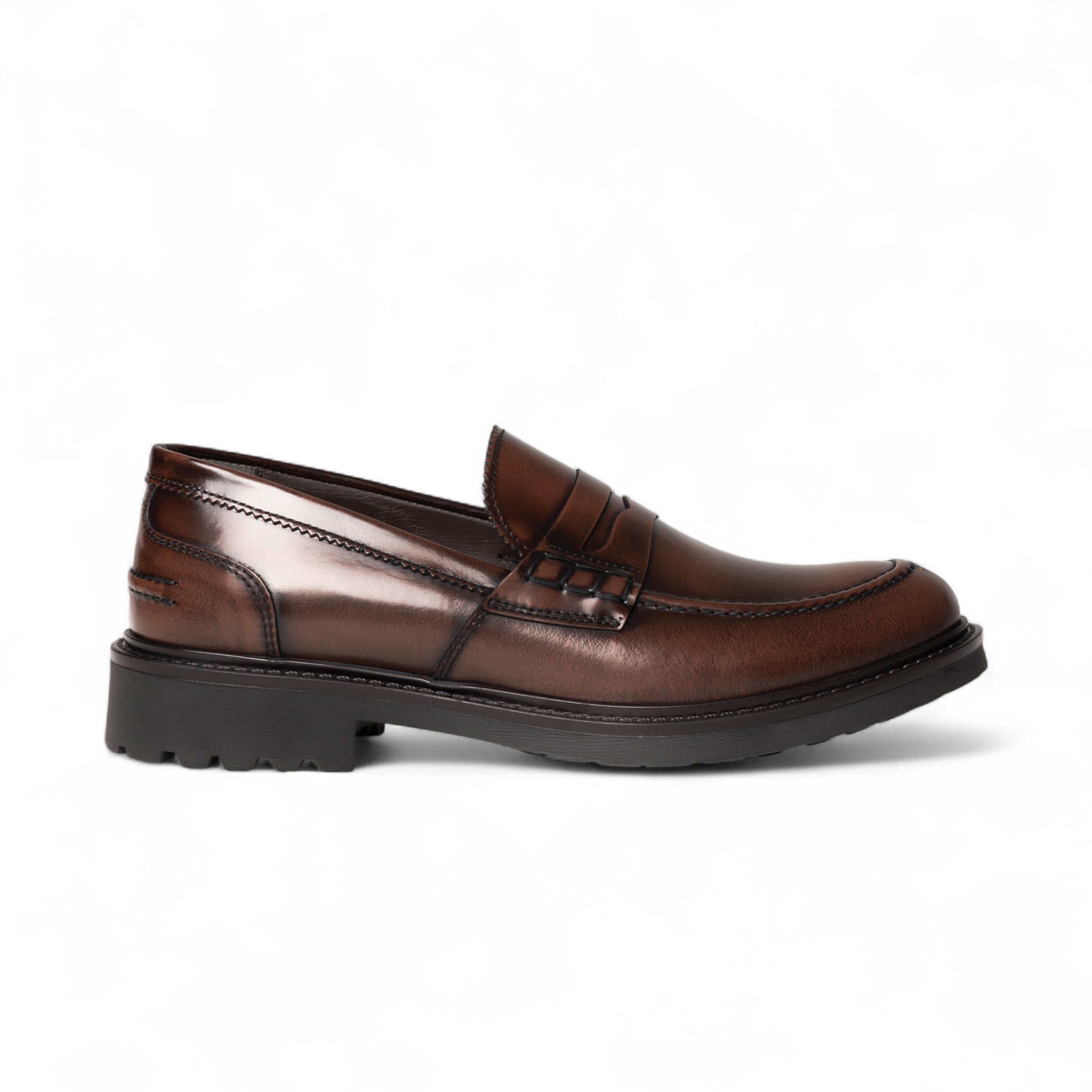 Mocassino in pelle spazzolata CUOIO