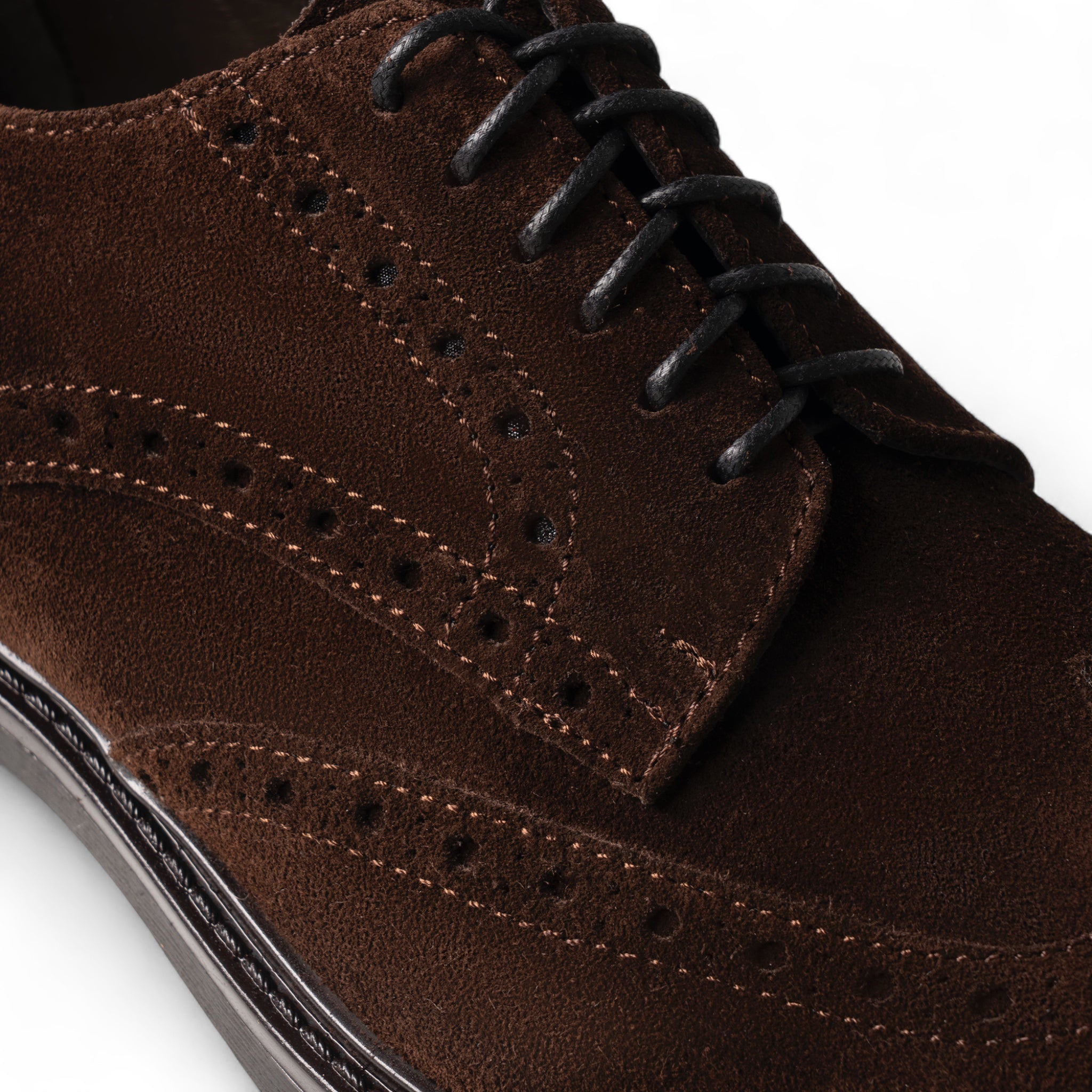 Francesina brogue in camoscio Testa di moro