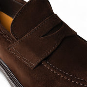 Mocassino in camoscio testa di moro con bendina