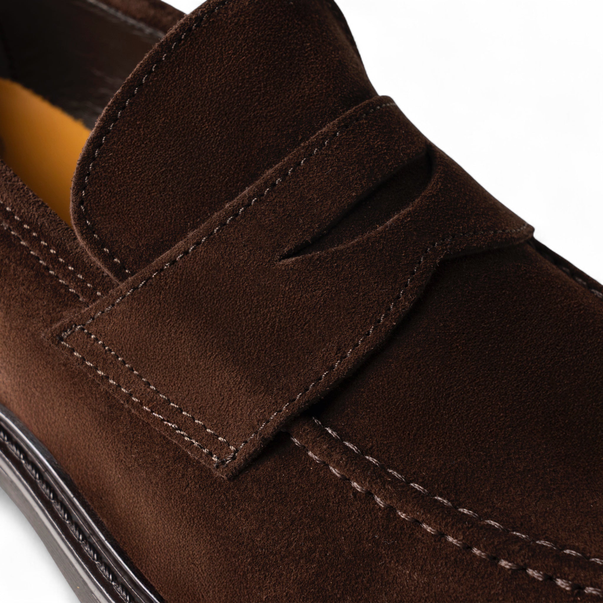 Mocassino in camoscio testa di moro con bendina