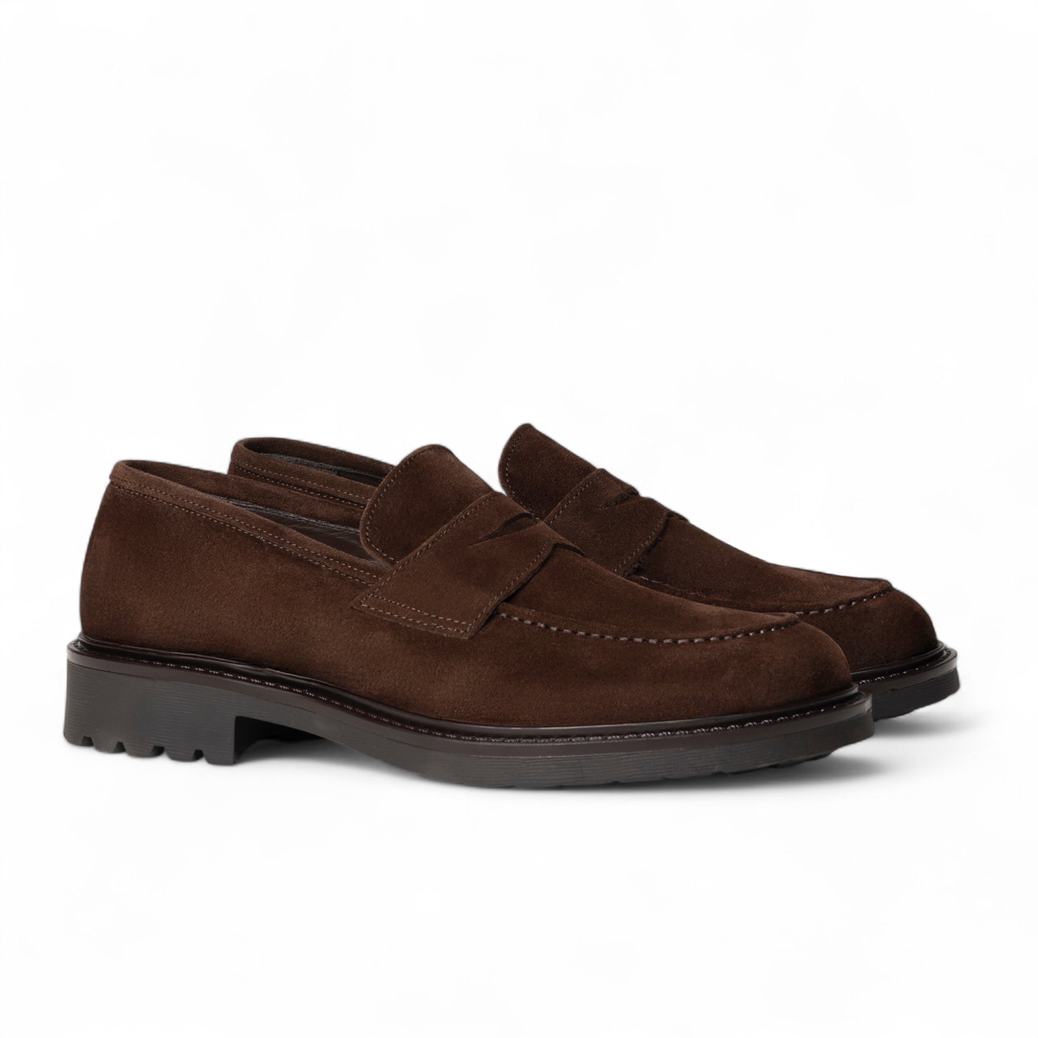 Mocassino in camoscio testa di moro con bendina