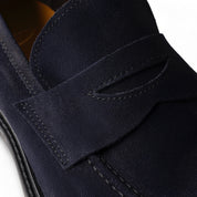 Mocassino in camoscio blu
