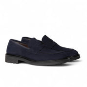 Mocassino in camoscio blu