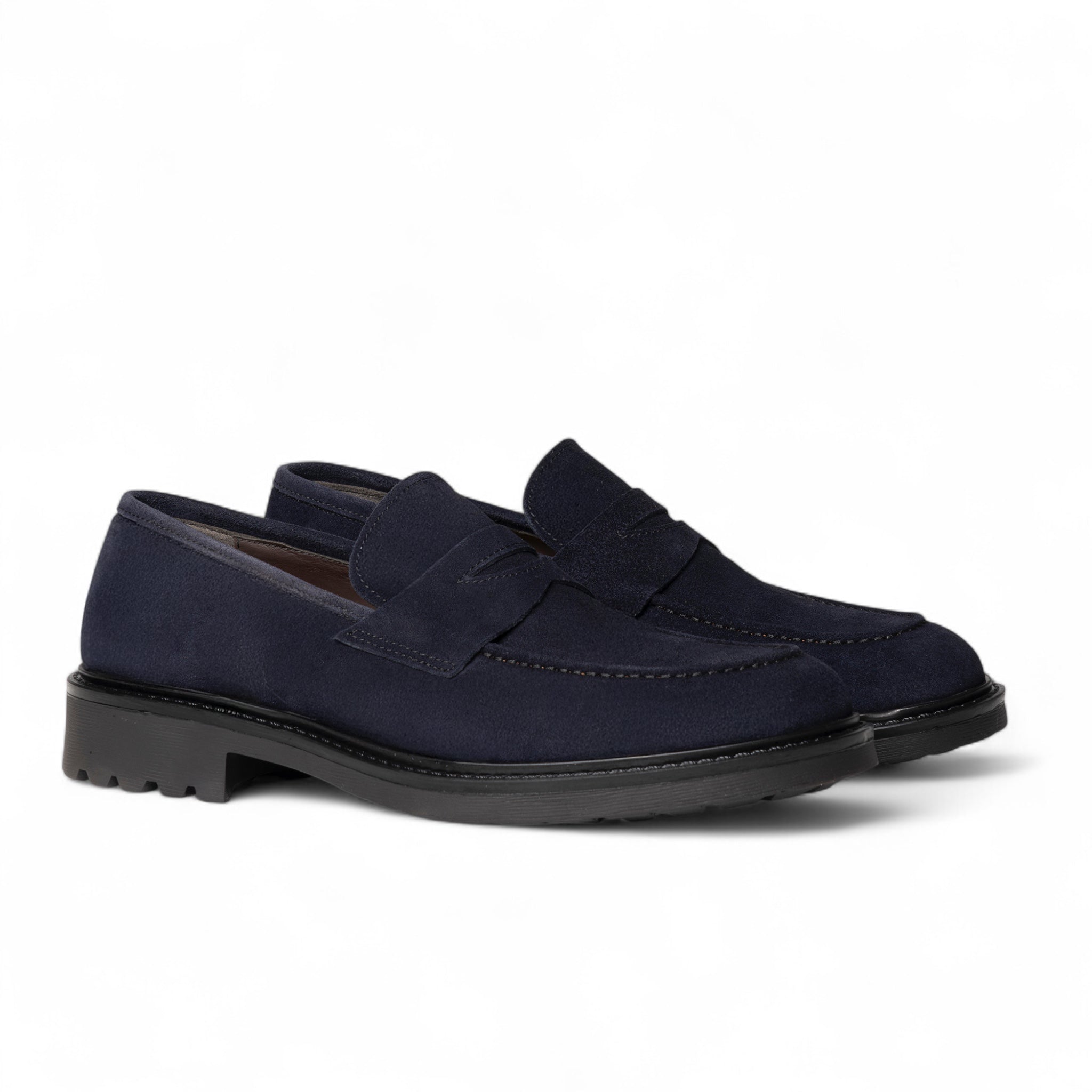 Mocassino in camoscio blu