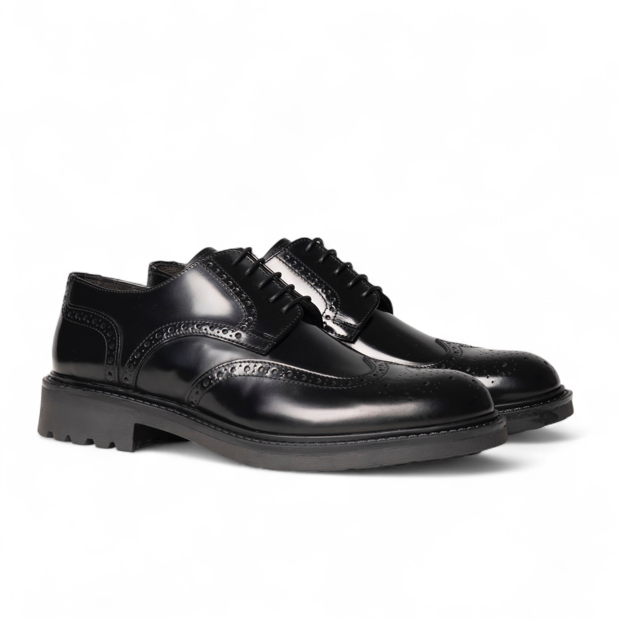 Derby brogue in pelle nera