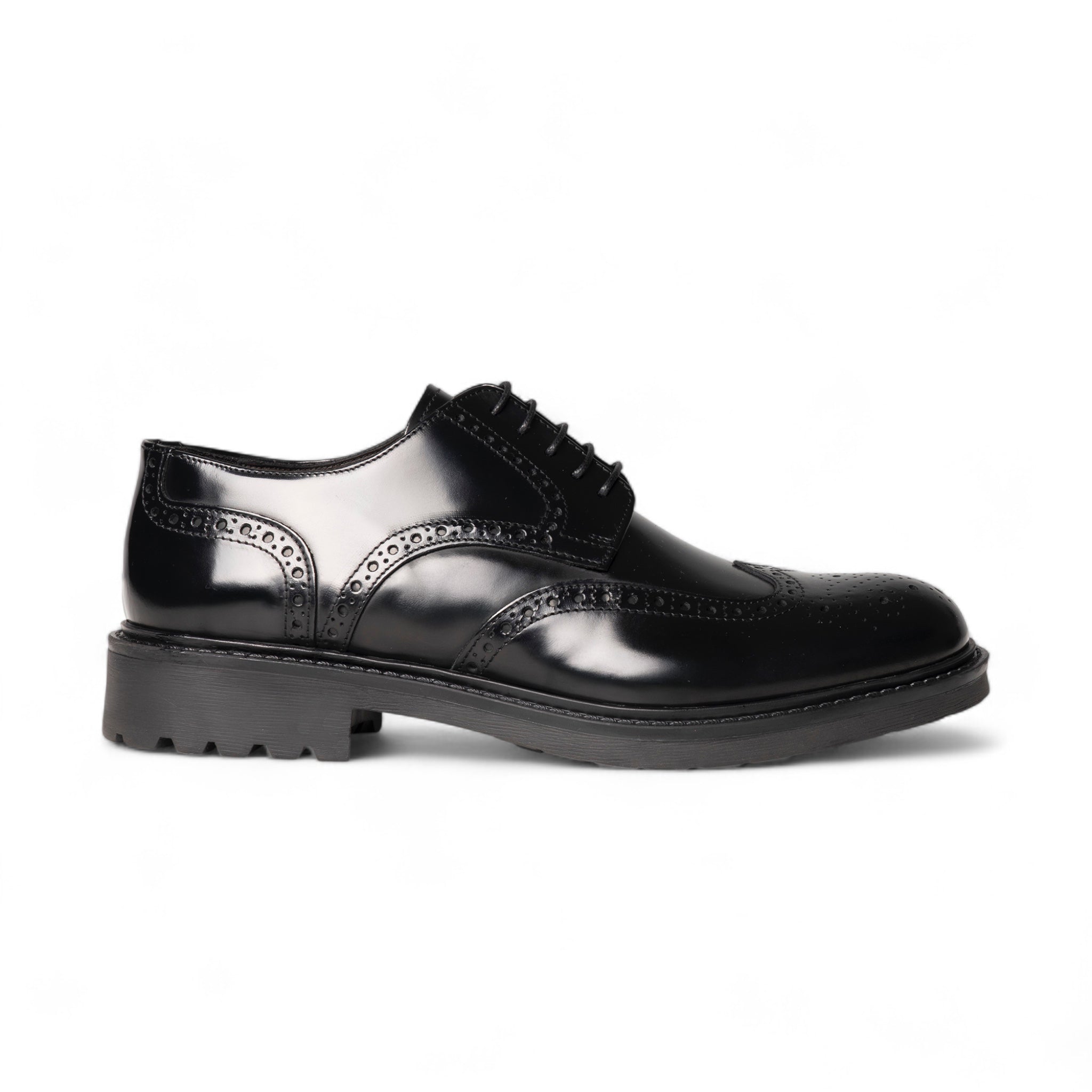 Derby brogue in pelle nera
