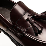 College con nappine in pelle bordeaux