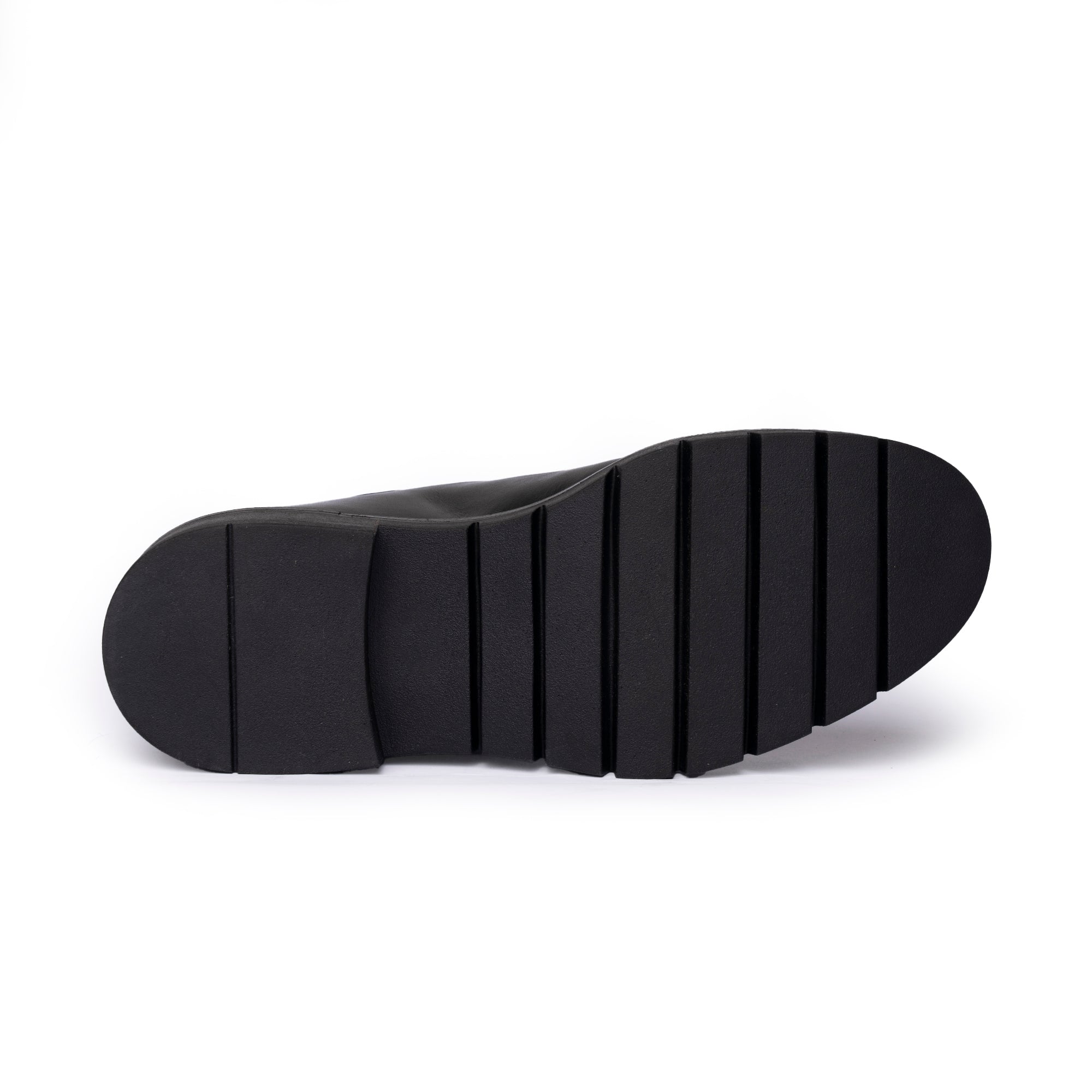 Scarpa Derby in Pelle con Suola Carrarmato - Nero