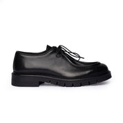 Scarpa Derby in Pelle con Suola Carrarmato - Nero