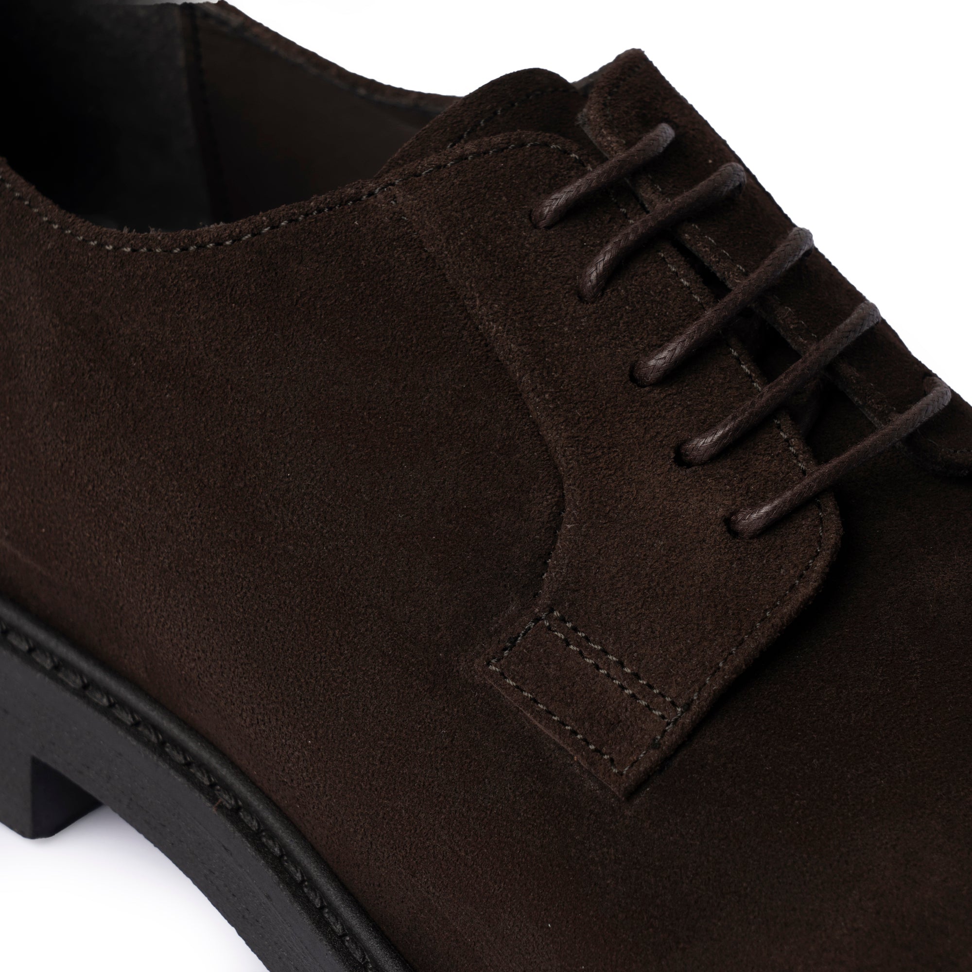 Scarpa Derby in Pelle Scamosciata - Marrone