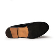 Derby brogue in pelle spazzolata blu notte