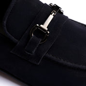Mocassino con Morsetto in Camoscio - Blu