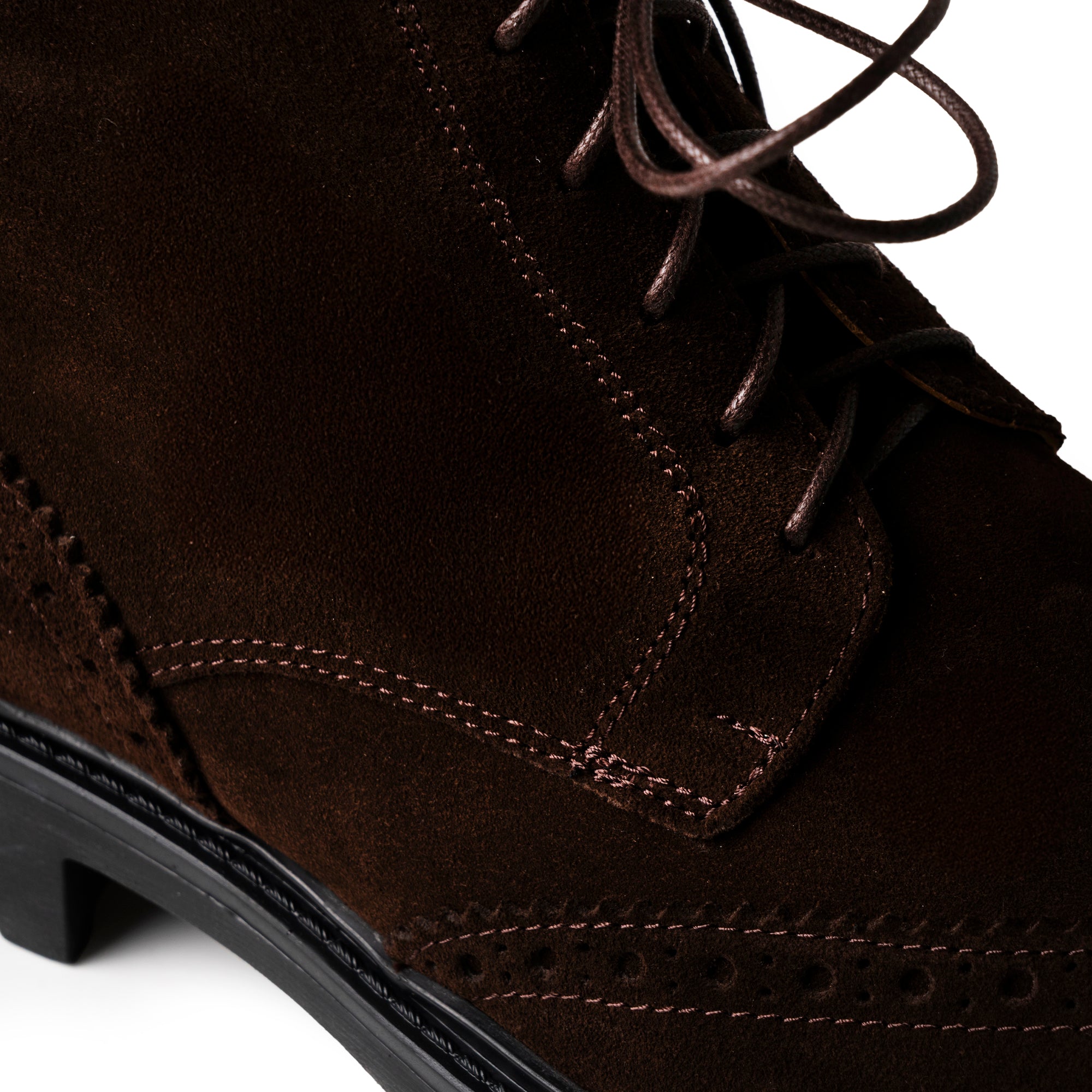 Stivaletti brogue in camoscio marrone scuro