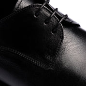 Derby in Pelle con Suola in Legno - Nero