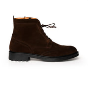 Stivaletti brogue in camoscio marrone scuro