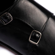 Double Monk Strap in Pelle - Nero