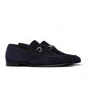 Mocassino con Morsetto in Camoscio - Blu