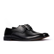 Derby in Pelle con Suola in Legno - Nero