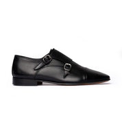 Double Monk Strap in Pelle - Nero