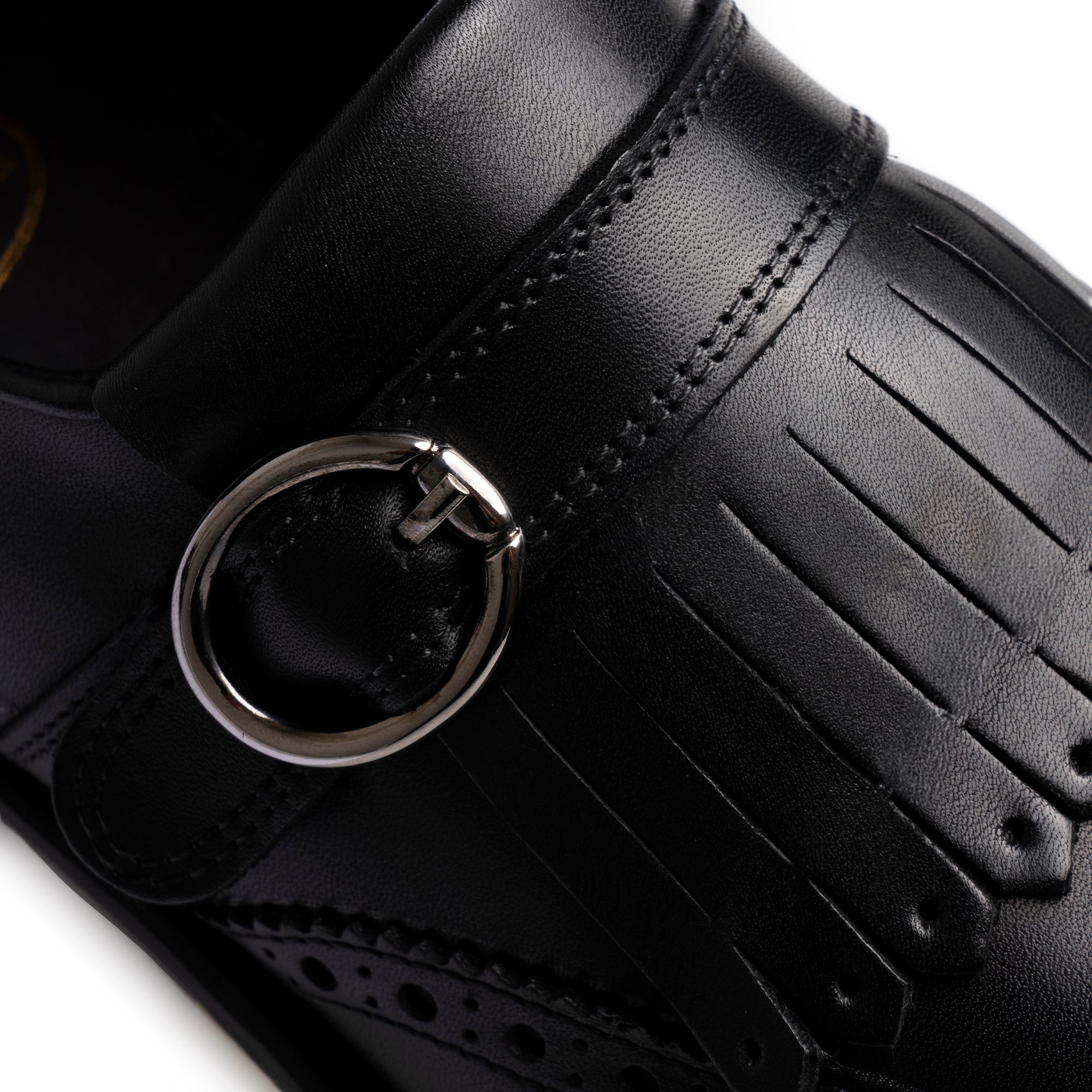 Monk strap con fibbia singola e nappina - Nero