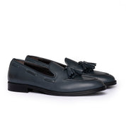 Mocassini con nappine - Denim