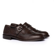 Monk strap con fibbia singola e nappina - testa di moro