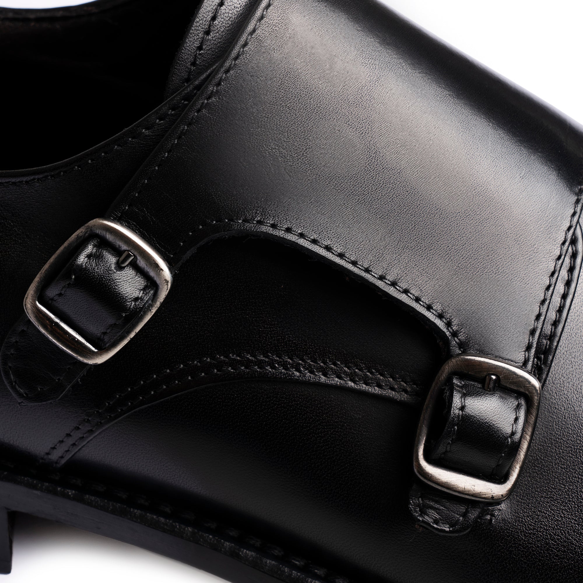 Monk strap con doppia fibbia - Nero