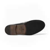 Loafer double monk in pelle spazzolata nera