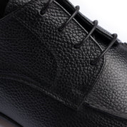 Scarpa Derby in Pelle Martellata - Nero