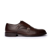 Monk Doppia Fibbia in Pelle - Marrone