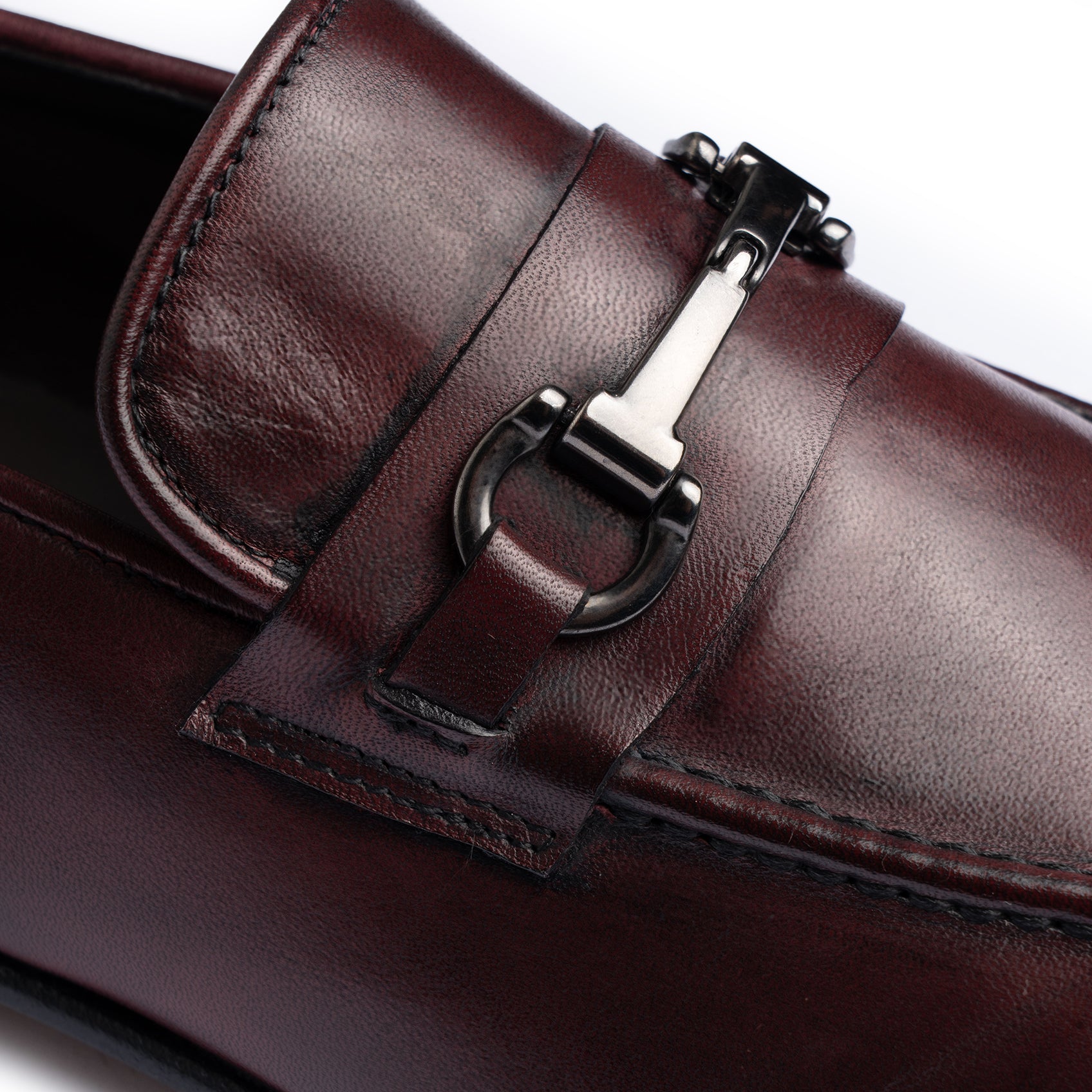 Mocassino in Pelle con Morsetto - Bordeaux