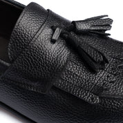 Mocassino in Pelle con Nappine - Nero