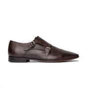 Double Monk Strap in Pelle - Marrone