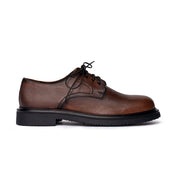 Scarpa Derby in Pelle Marrone Invecchiata