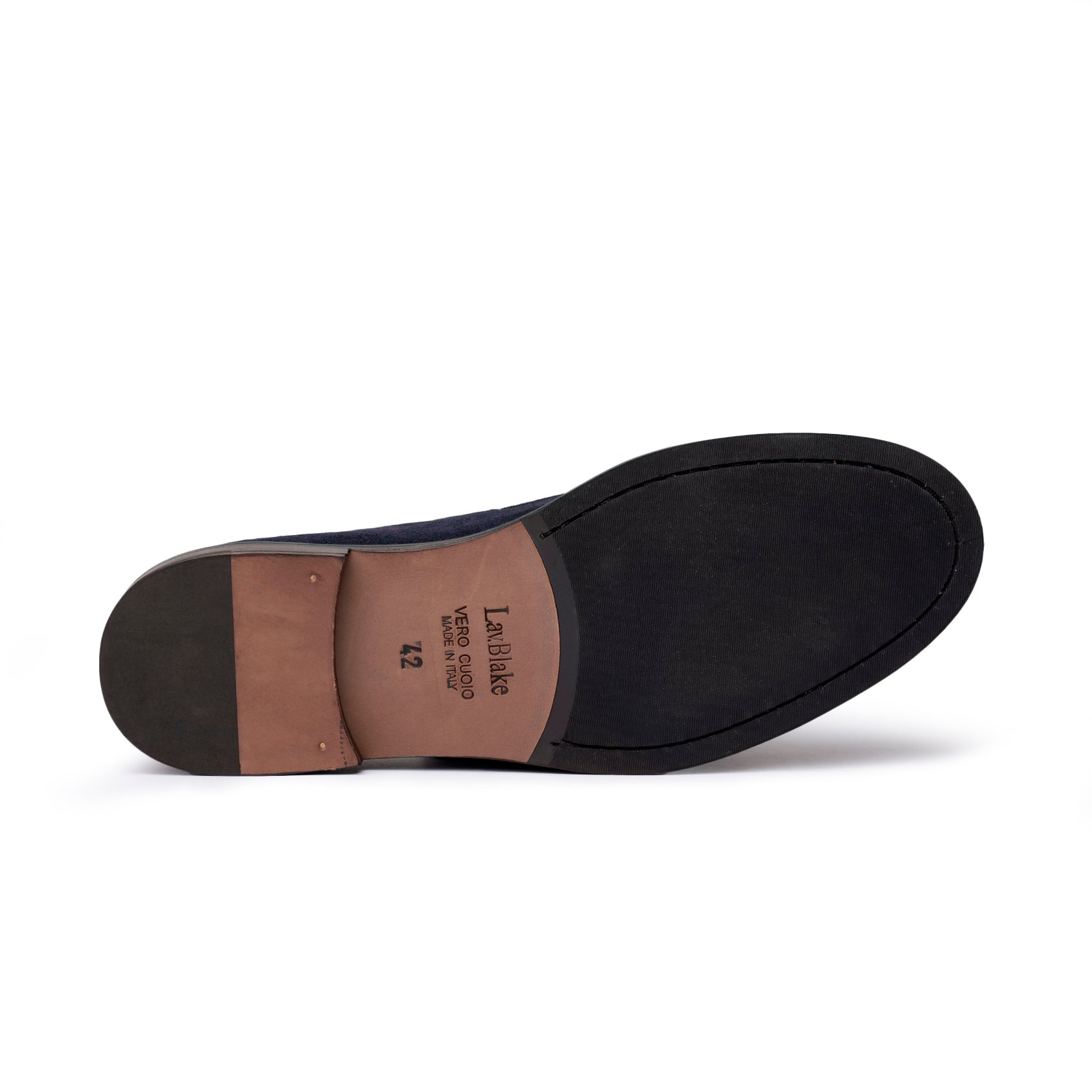 Monk Doppia Fibbia in Camoscio Blu