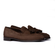 Mocassino con Nappe in Camoscio Marrone