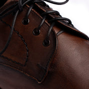Scarpa Derby in Pelle Marrone Invecchiata