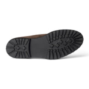 Mocassino slipper in camoscio marrone con suola carrarmato