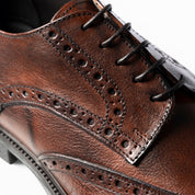 Derby brogue in pelle cuoio sfumata