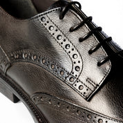 Derby brogue in pelle testa di moro